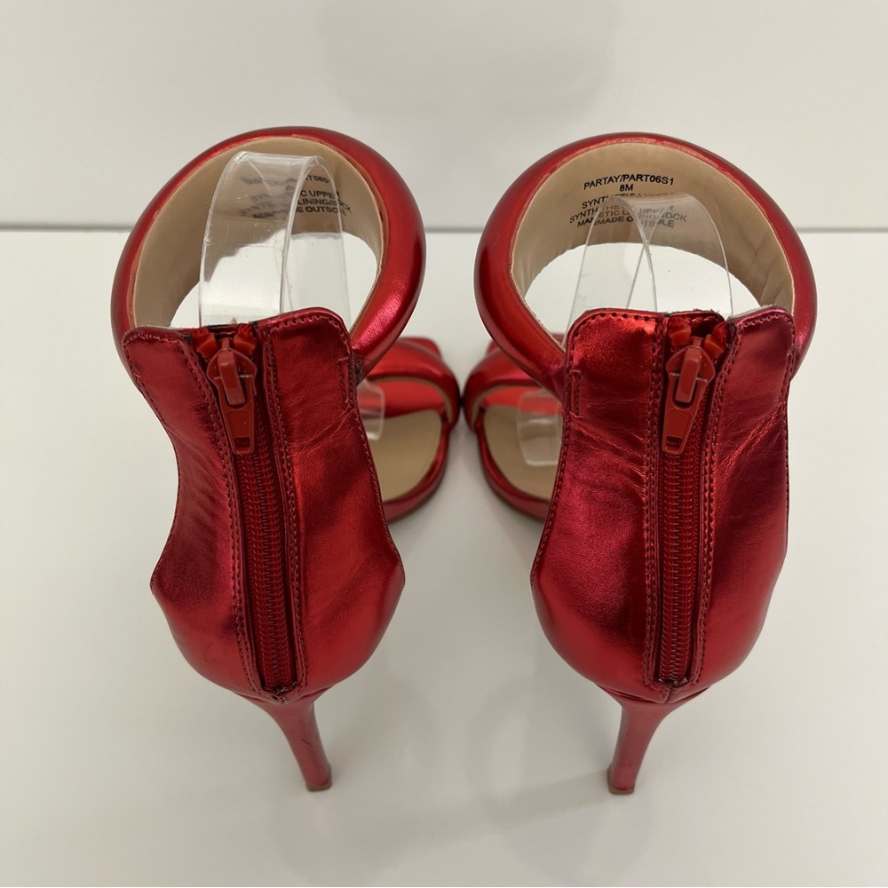 STEVE MADDEN Partay Ankle-Strap Stiletto Sandals in Red NEW - Picture 9 of 13